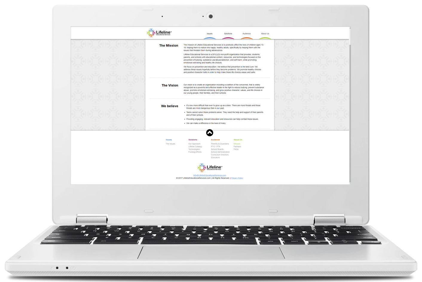 Lifeline Educational Services Website Image